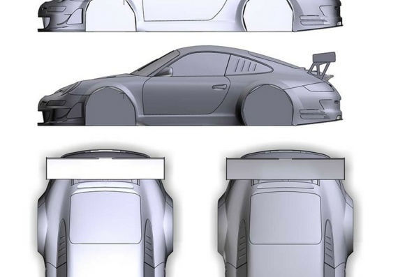 Porsche 997 RSR (2007) (Порше 997 РСР (2007)) - чертежи (рисунки) автомобиля
